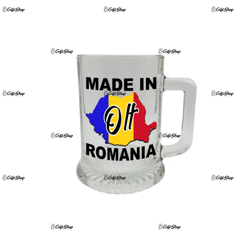 Made in olt romania, halba cu mesaj